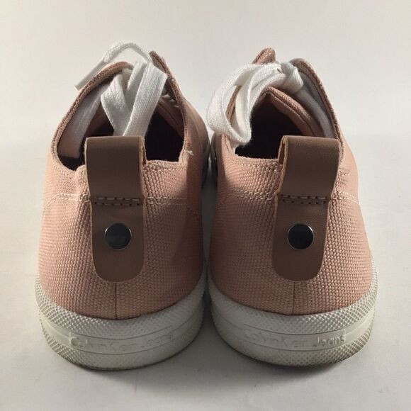 Calvin Klein Jeans Monna womens shoes lace up sneakers salmon pink white size 8 - Picture 4 of 8